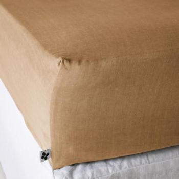 Drap-housse en Lyocell Camel 140 x 190 cm