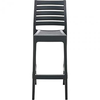 Tabouret de Bar Tissé ARES, Couleur Gris Foncé