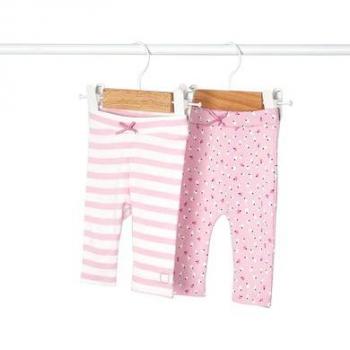 Mayoral 2 leggings rosa con design a righe e pois