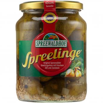 Spreewaldhof Spreelinge Gewürzgurken mit frischem Dill und Zwiebeln, 670 g