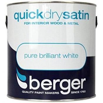 Berger Quick Dry Satin Smooth Finish Paint 2.5L Pure White