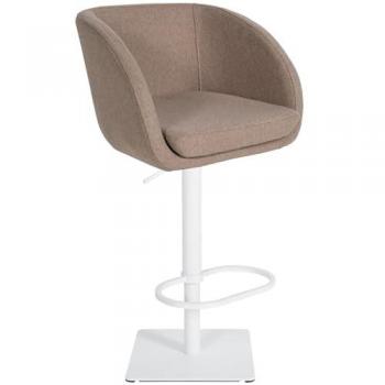 Sgabello da bar girevole in feltro grigio topo
