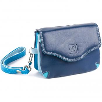Pelle Mini Borsetta Donna DUDU Blu Laccetto Polso