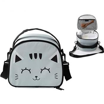 Borsa Porta Pranzo Termica Gatto con Tracolla