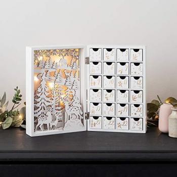 Calendrier de l'Avent Éclatant à Rassembler – Boîte Lumineuse Blanche