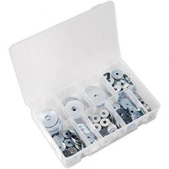 Sealey AB059RW Metric Zinc Plated Repair Washer Assortment, M5-M10, Silver, 240 Pieces