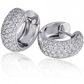 Creolen 925 Silber mit 108 Zirkonia und 6er Stotzen