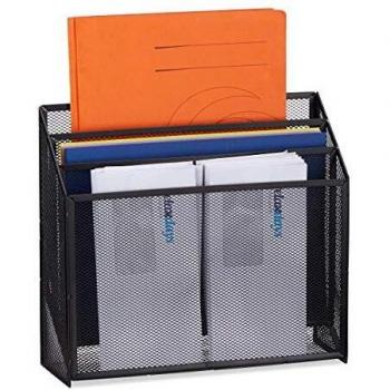 Support Autonome Relaxdays, 3 Rangements, Métal, Bureau Noir