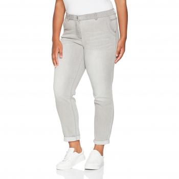 SAMOON Damen Slim Jeans Hose, Grau, 54/L28