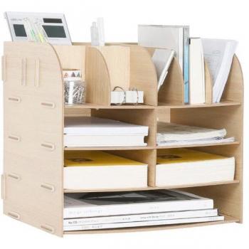Organisateur de fournitures scolaires en bois