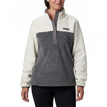 Columbia Benton Springs 1/2 Snap Fleece, Gris chiné/Craie, S/XL Femme