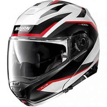 Nolan N100-5 Plus Overland N-Com Casque Moto Blanc/Noir/Rouge L