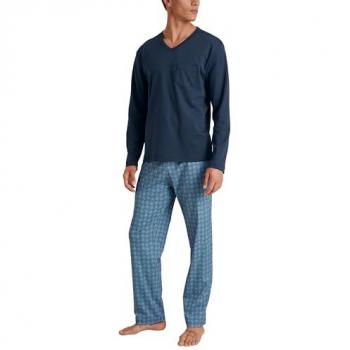 CALIDA Relax Streamline Pyjama, lang, Herren, 2 tlg, XXL, Blau