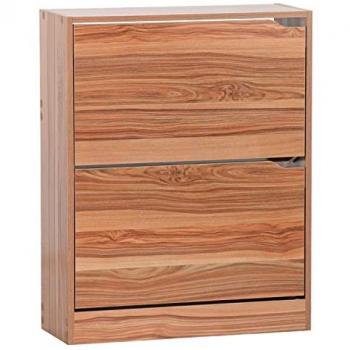 Zapatero de 2 puertas en madera natural 63x80 cm