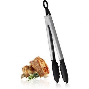 Metaltex Silver Stainless Steel Kitchen Tongs