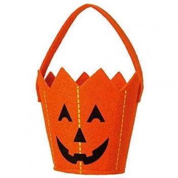 Cestino in feltro a forma di zucca per party a tema Halloween