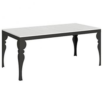 Mesa extensible 90x180/440 cm Paxon Evolution Blanco Ceniza Soporte Antracita