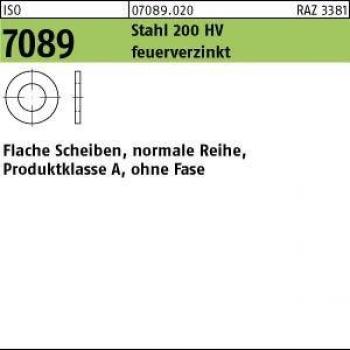 Bufab ISO 7089 Flachscheiben, Feuerverzinkt, 500er Pack, Ø 12 mm, Stahl 200 HV