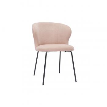 Miliboo YDA Chaise Tissu Velours Rose Poudre