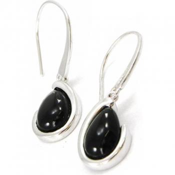 Onyx Ruth Silver Pendant Earrings