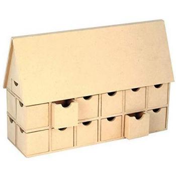 Chalet de l'avent en MDF 31x21x10,5 cms