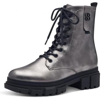 S.Oliver Stiefelette Lederimitat Silberfarben
