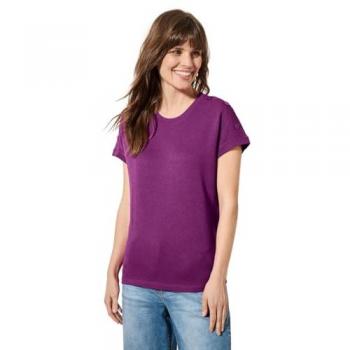 Cecil T-Shirt in anemone pink mit Struktur
