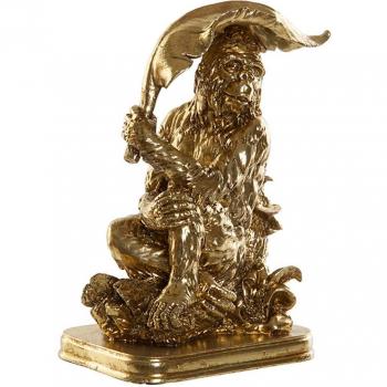 Golden Colonial Resin Leaf Ornament – 16.5 x 10.6 x 22.5 cm