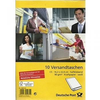 10 Versandtaschen C5 haftklebend ohne Fenster 16,2 x 22,9 cm