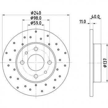 HELLA 8DD 355 134-891 Bremsbelag