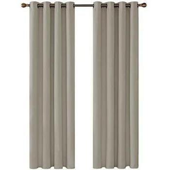 Deconovo Verdunkelungsgardine Ösen Vorhang Schlafzimmer Blickdicht 280x140 cm, Creme, 2er Set
