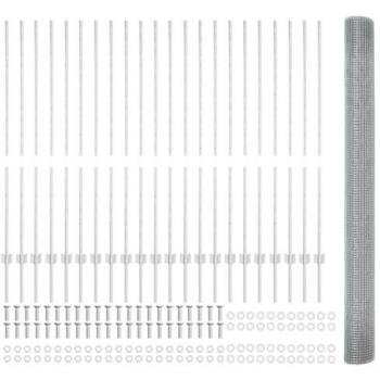 Valla Industrial Vidaxl – 44 Postes Plateados 1,4 m × 50 m