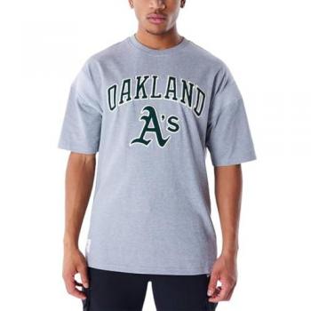 MLB New Era Herren T-Shirt grau, Oversized, Oak Athletic Print blau, S