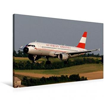 HD Textil-Leinwand 90x60 cm – Austrian Retrojet Airbus A320 (Keilrahmen)