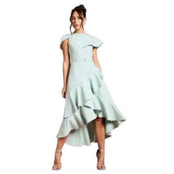 Coast Women's 8 Size Waterfall Crepe Dress – Duck Egg