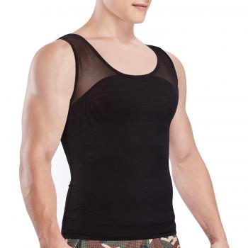VENI MASEE Gynecomastia Slimming Body Shaper Shirt, Black, M