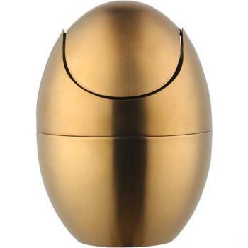 Compact Gold Metal Dustbin for Desk