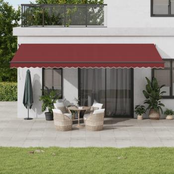 Auvent manuel bordeaux de 600 x 350 cm – modèle rétractable