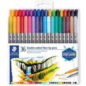 Rotuladores Fibra Doble Punta Staedtler Estuche 36 Colores Surtidos