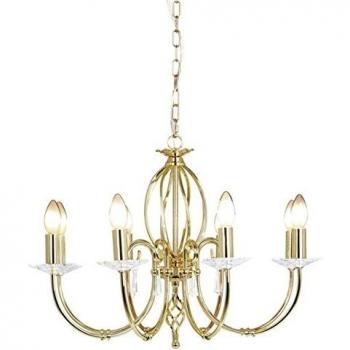 Netlighting Aegean 8 Light Chandelier Polished Brass Finish E14