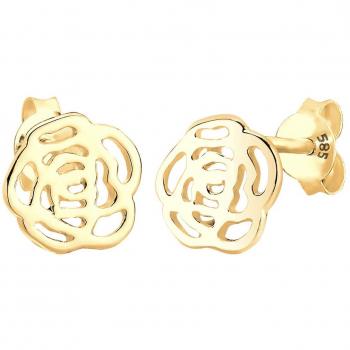 Rosenkarten‑Ohrringe Elli Premium – Sommer 585 Gold