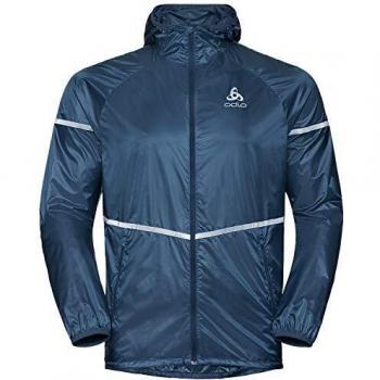 Odlo ZEROWEIGHT Sportjacke Herren, Ensign Blue, Medium – Kapuze inklusive