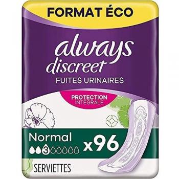 Always Discret Serviettes Intégrales Eco 96 Pochettes