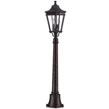 IP44 2-Light Outdoor Lantern – Cotswold Lane, Medium, Grecian Bronze, E14