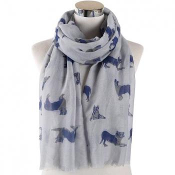 FOXMOTHER Grey Pink German Shepherd Scarf for Dog Lovers