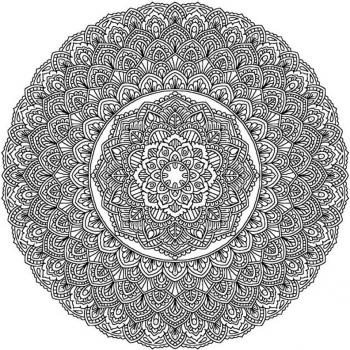 Hand-Painted Mandala Art Canvas for Coloring and Meditation