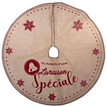 Tappeto per albero di Natale in juta stampato