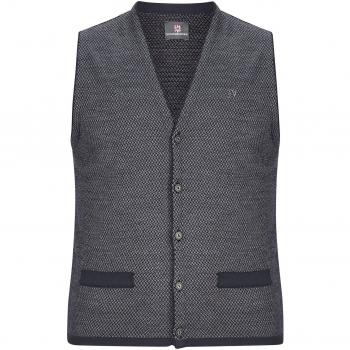 Jan Vanderstorm Herren Strickweste Tane dunkelblau XL