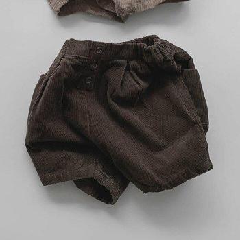 Shorts à la mode sauvage en velours côtelé 0-24M, élastique, couleur unie