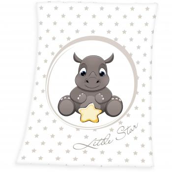 Babybest® Microfaser-Flauschdecke Nashorn 75 x 100 cm